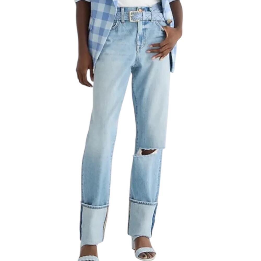 J.Crew Cuffed Slouchy Boyfriend Jean Women Size 26 Indigo BF704 Classic New
